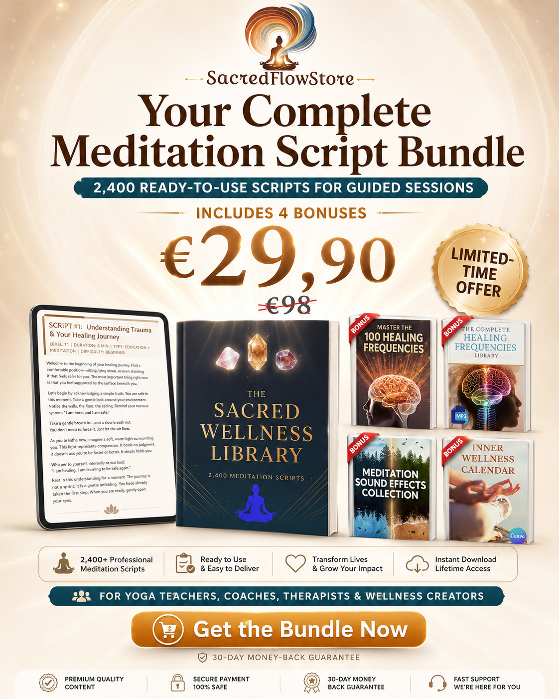 The Sacred Wellness Library: 2,400 Meditation Scripts