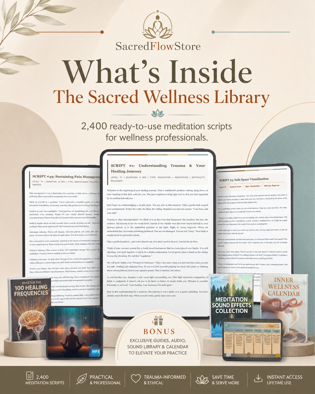 The Sacred Wellness Library: 2,400 Meditation Scripts