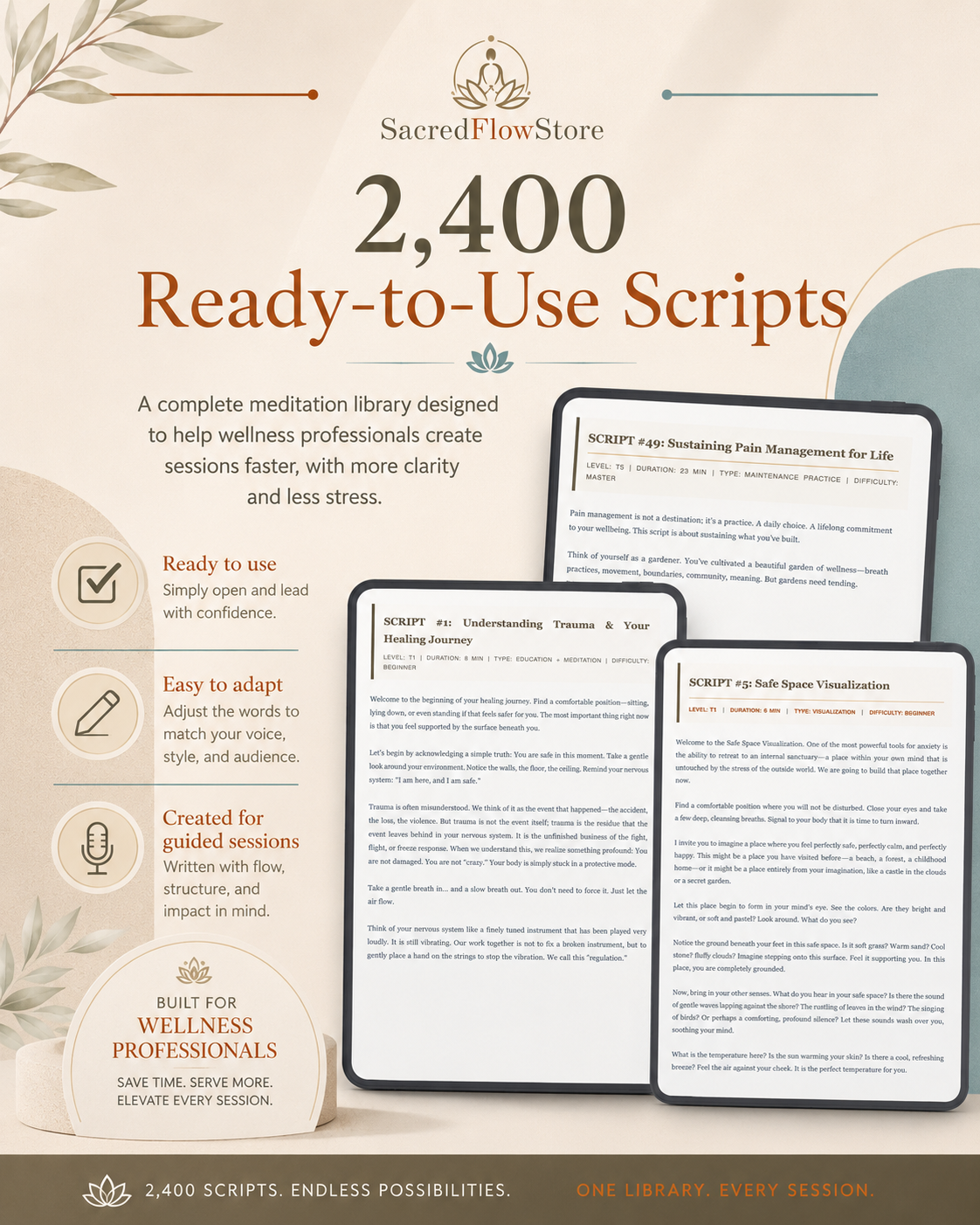 The Sacred Wellness Library: 2,400 Meditation Scripts