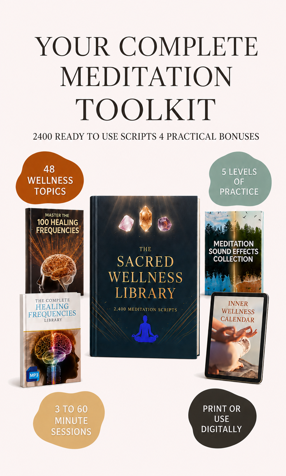 The Sacred Wellness Library: 2,400 Meditation Scripts